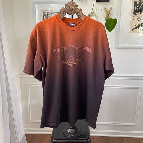 2007 Harley Davidson Smokey Skull Ombre Tshirt XL - Picture 3 of 7